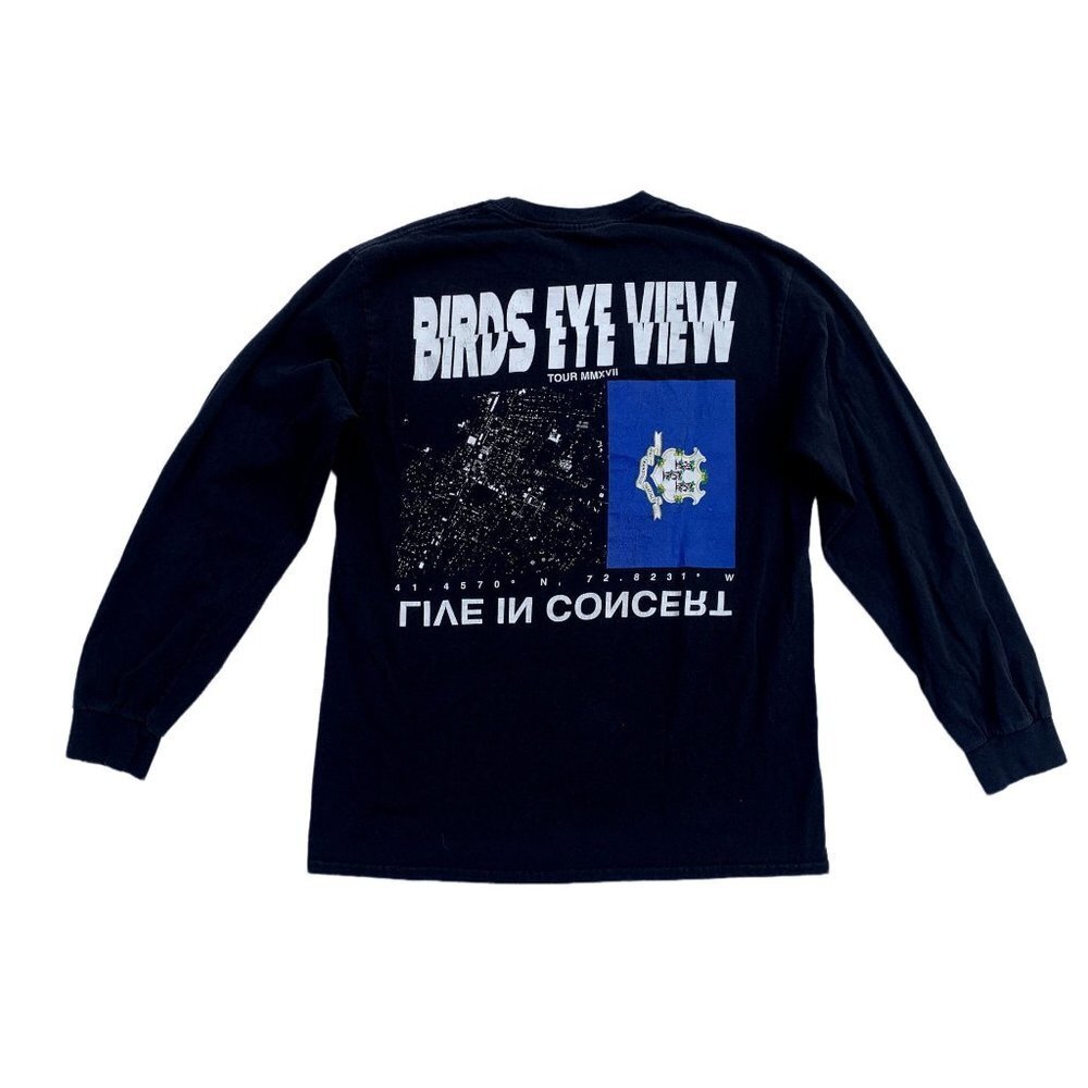 Travis Scott Birds Eye View 2017 Long Sleeve Tee Music Tour T-Shirt Medium Black